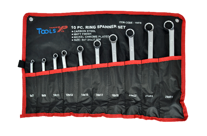 10 Pc Deep Offset Ring Spanner - Carbon Steel 