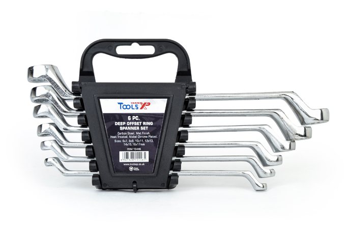 6 Pc Deep Offset Ring Spanner - Carbon Steel 